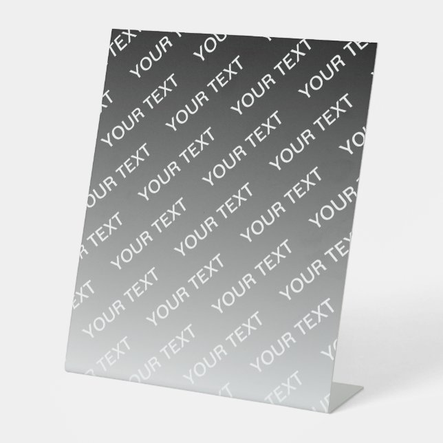 Signe De Table Gris (couleur changeable) Ombre & Motif de texte (Recto)