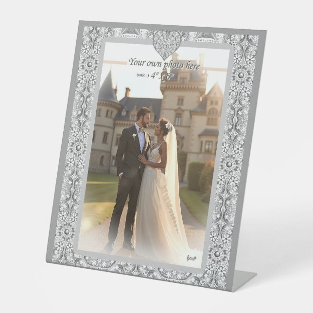 Signe De Table Gris dentelle en céramique (Recto)