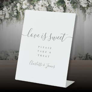 Signe De Table Gris Signature Script L'amour est doux Favoriser