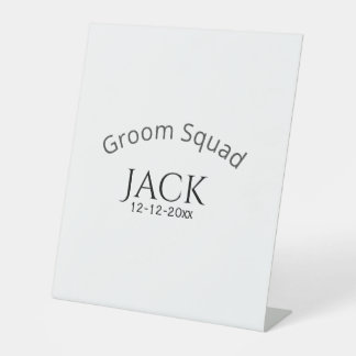 Signe De Table Groom squad name date year bold letter bachelorett