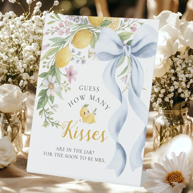 Signe De Table Guess How Many Kisses Main Squeeze Bridal Shower (Créateur téléchargé)