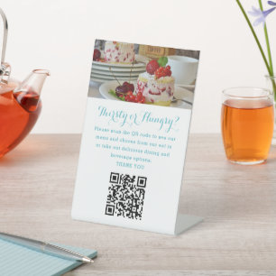Signe De Table Guest contactless QR code menu photo aqua