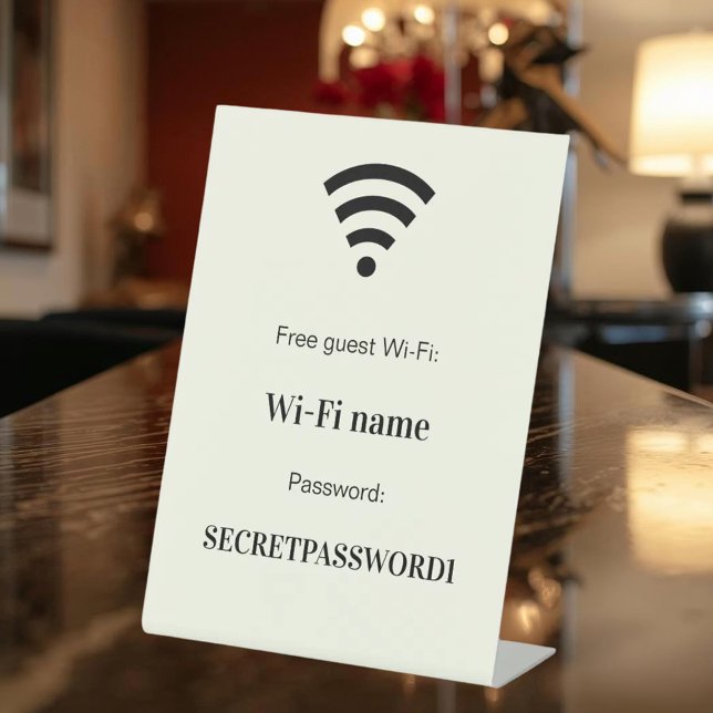 Signe De Table Guest customer wifi network password ivory (Créateur téléchargé)