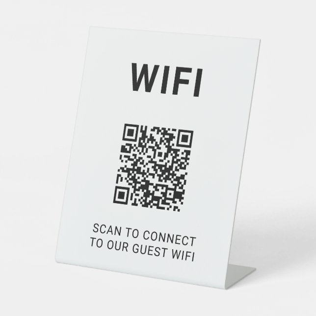 Signe De Table Guest Wifi QR Code Connect Login Minimal (Recto)