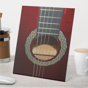 Signe De Table Guitare Classique Marron Corps et Cordes,