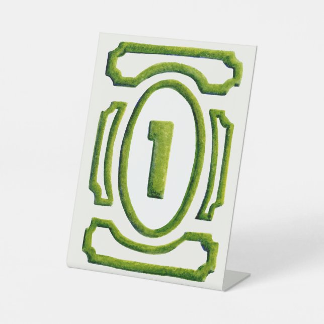 Signe De Table Haie de jardin aquarelle Tableau 1 (Recto)