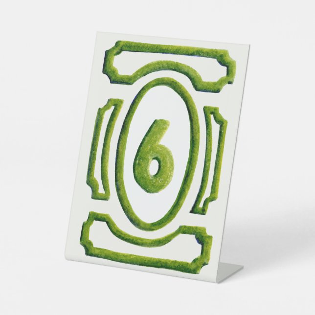 Signe De Table Haie de jardin aquarelle Tableau 6 (Recto)