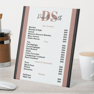 Signe De Table Hairstyliste minimaliste moderne