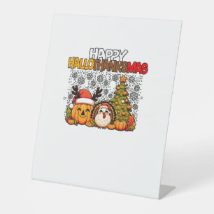 Signe De Table HalloMerciMas Drôle Mignonne Halloween Thanksgivin