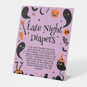 Signe De Table Halloween Baby shower Late Night Diapers Jeu