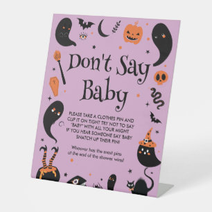 Signe De Table Halloween Baby shower Ne dites pas Baby Game