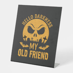 Signe De Table Halloween Bonjour Obscurité Cimetière Lune