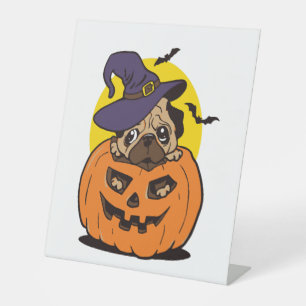 Signe De Table Halloween Chien citrouille, Drôle chien d'Hallowee