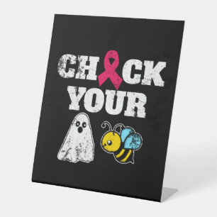 Signe De Table Halloween du cancer du sein