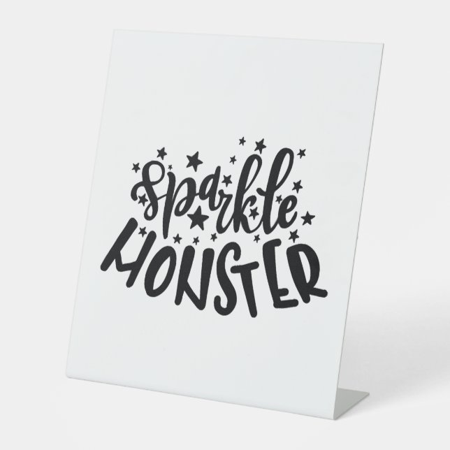 Signe De Table Halloween du monstre d'étincelles (Recto)