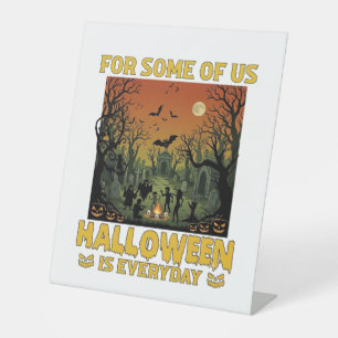 Signe De Table Halloween Est Quotidien Cimetière Zombies Feu De J