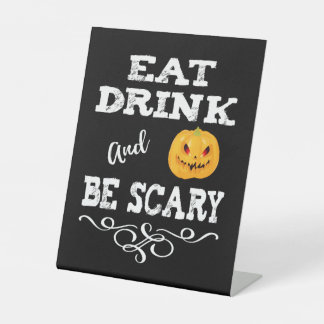 Signe De Table Halloween fête manger Boire et être effrayant visa