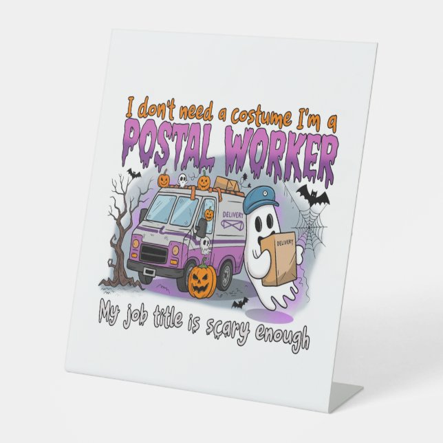 Signe De Table Halloween Ghost, Postal Worker (Recto)