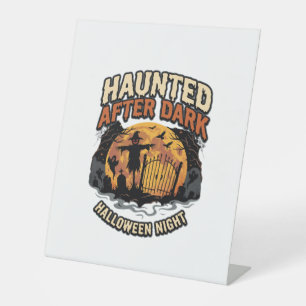 Signe De Table Halloween Hanté Après la Tombée de la Nuit