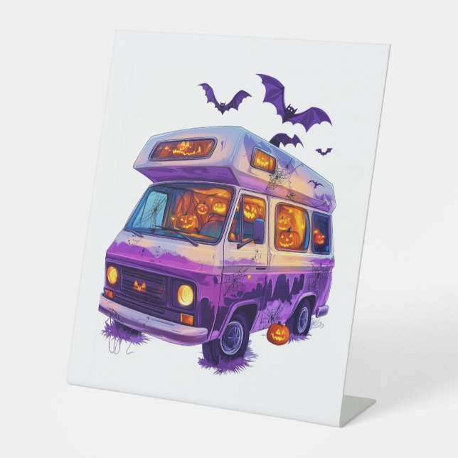 Signe De Table Halloween Haunted Camper Van (Recto)
