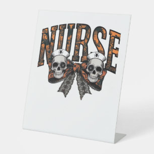 Signe De Table Halloween Infirmière Scary Coquette Bow Classic T-