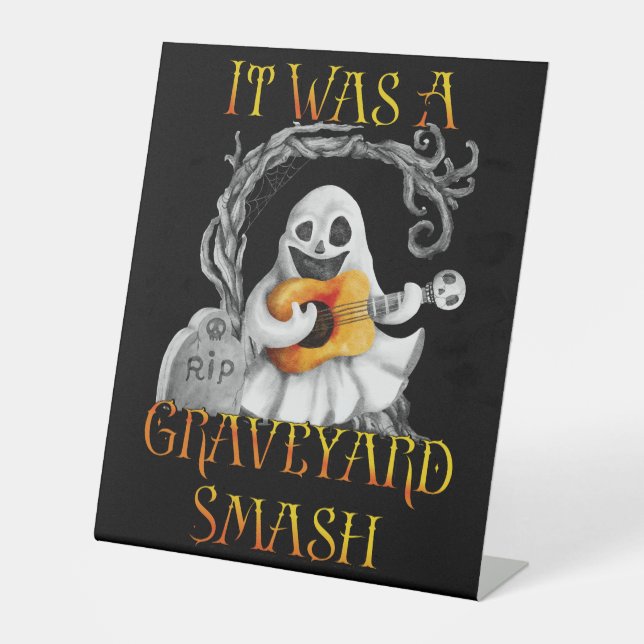 Signe De Table Halloween Monster Mash Ghost Graveyard Smash (Recto)