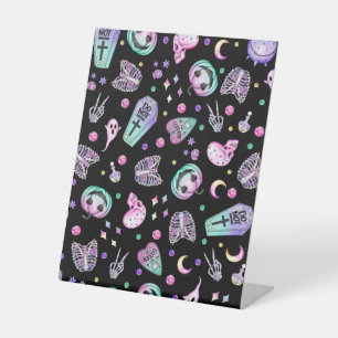 Signe De Table Halloween pastel gothique apothecaire et cimetière