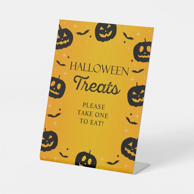 Signe De Table Halloween Traitements Prendre Un Pour Manger Citro (Recto)