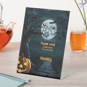 Signe De Table Halloween Un Baby shower Citrouille Un Peu Parlé
