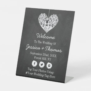 Signe De Table Hanging Heart Tree Chalkboard Mariage Collection