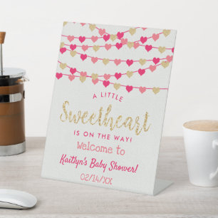 Signe De Table Hanging Love Hearts Baby shower amoureux Bienvenue