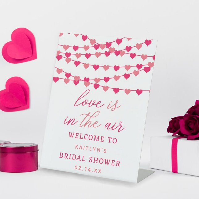 Signe De Table Hanging String Love Hearts Fête des mariées Bienve (Créateur téléchargé)