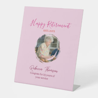 Signe De Table Happy retirement year name circle photo retired