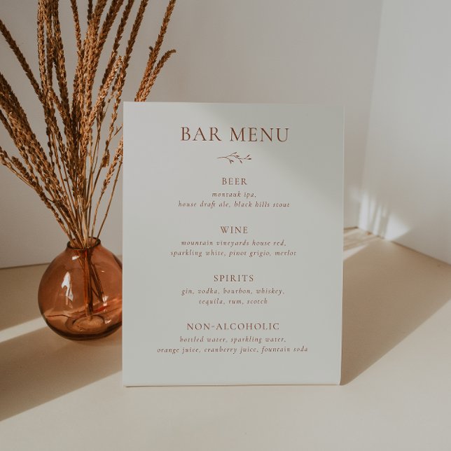 Signe De Table HARMONIE Terracotta Branch Barre de menu (Créateur téléchargé)