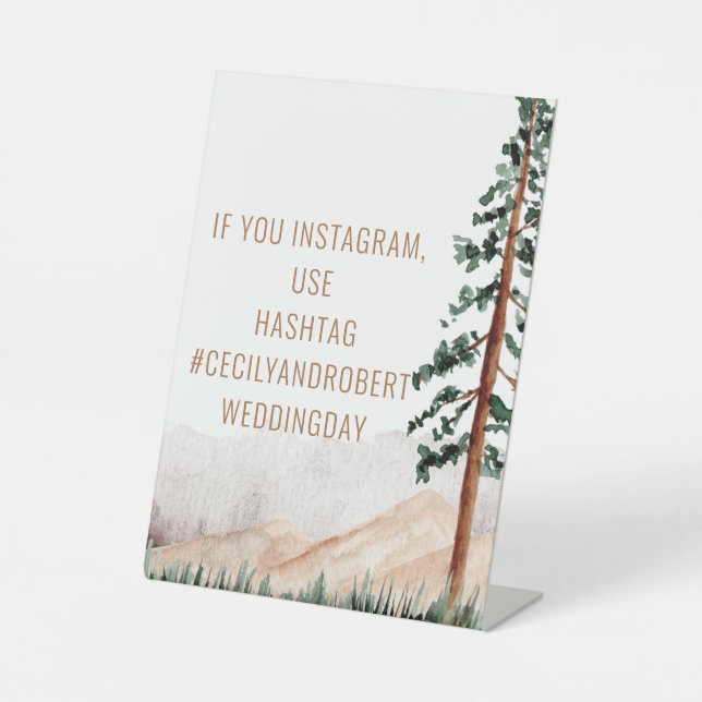 Signe De Table Hashtag Instagram Rustic Mountain Landscape (Recto)