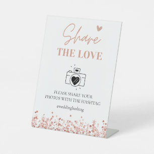 Signe De Table Hashtag rose Gold Mariage Partager L'Amour