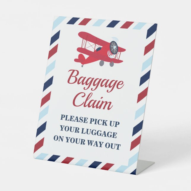 Signe De Table Heure Vol Avion Anniversaire Signal de réclamation (Recto)