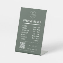 Heures d'ouverture d'entreprise Logo Code QR sur f