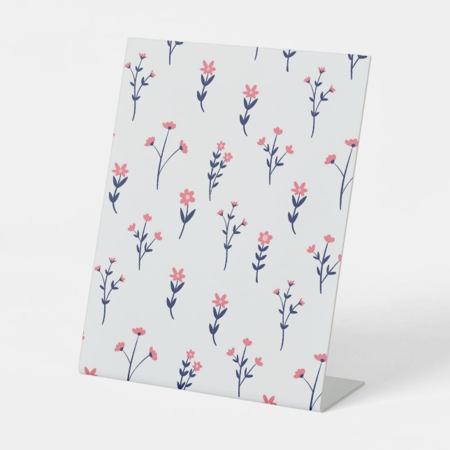 Signe De Table Hibiscus Aquarelle Botanique Floraison transparent (Recto)