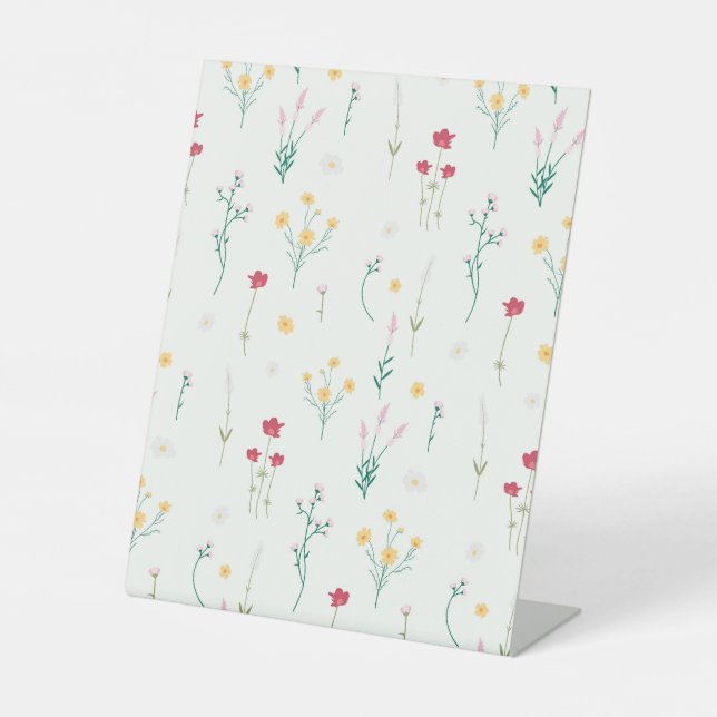 Signe De Table Hibiscus Aquarelle Botanique Floraison transparent (Recto)
