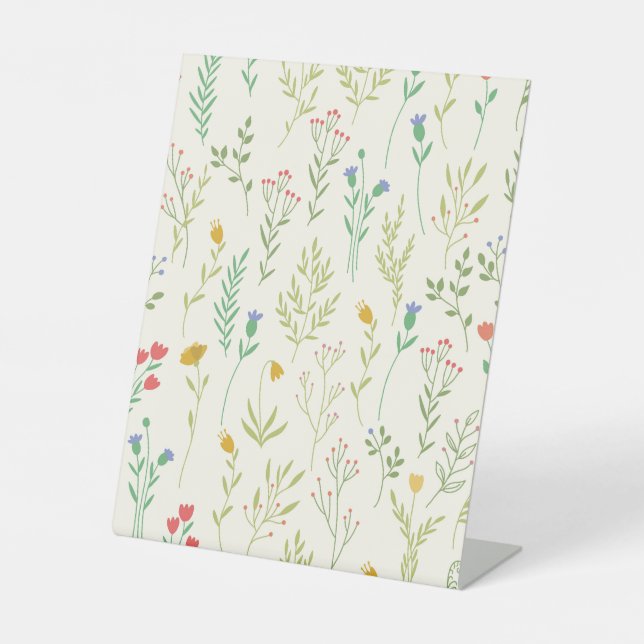 Signe De Table Hibiscus Aquarelle Botanique Floraison transparent (Recto)