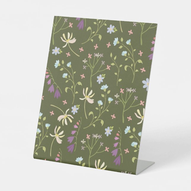 Signe De Table Hibiscus Aquarelle Botanique Floraison transparent (Recto)