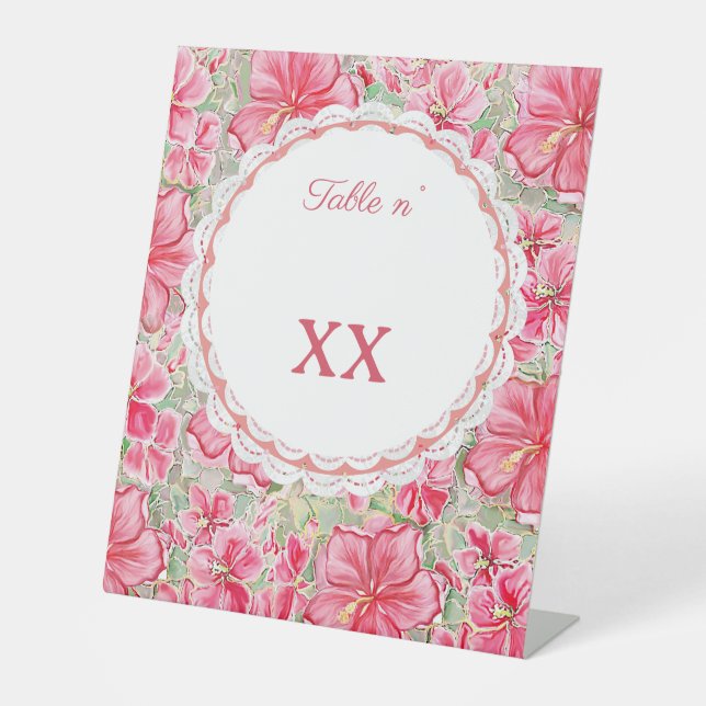 Signe De Table Hibiscus & dentelle RED (Recto)