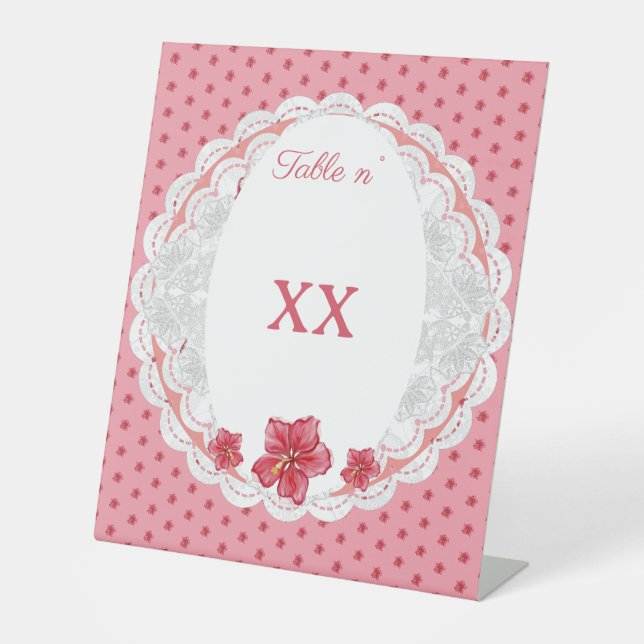 Signe De Table Hibiscus & dentelle RED (Recto)