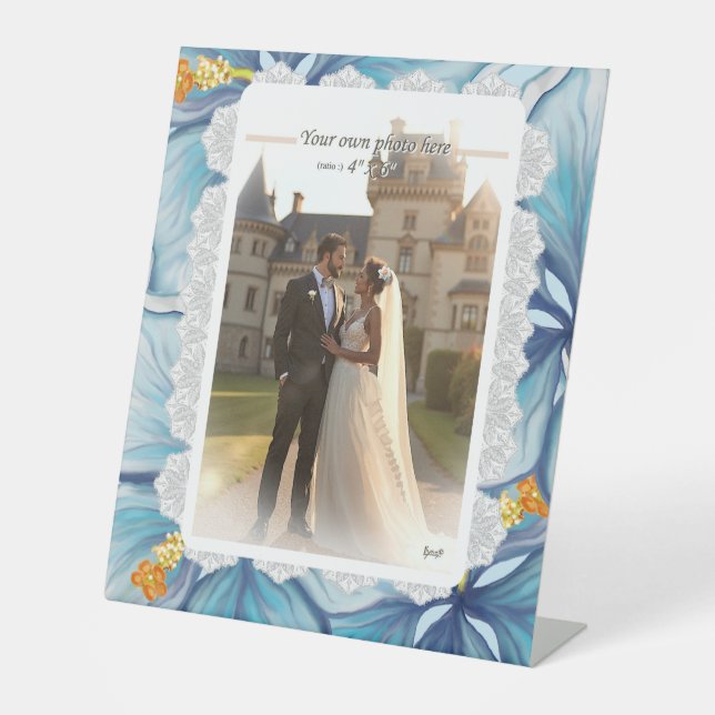 Signe De Table Hibiscus & dentelle TURQUOISE (Recto)