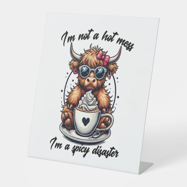 Signe De Table Highland Cow Coffee, Coffee Cow (Recto)