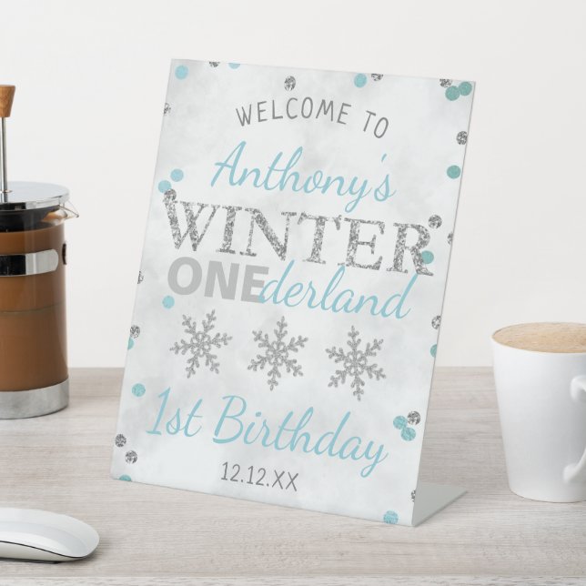 Signe De Table Hiver ONE derland 1er anniversaire Bienvenue (In SItu)