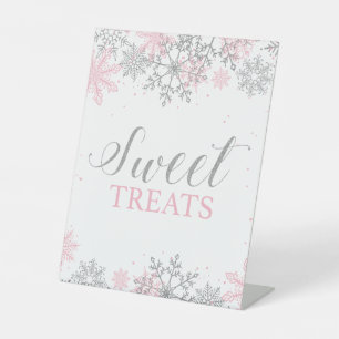 Signe De Table Hiver Onederland Sweet Traitements Argent rose