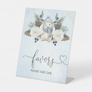 Signe De Table Hiver Polar Bear Boy Baby shower Faveurs