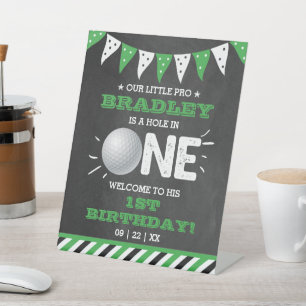 Signe De Table Hole In One Boys Golf 1er Anniversaire Par tee Wel